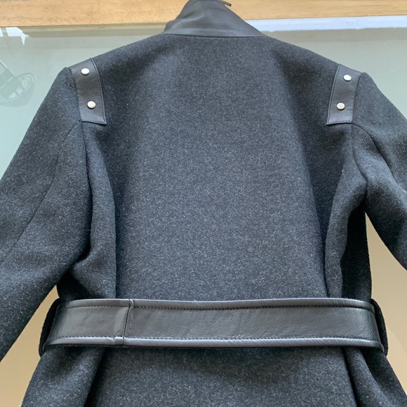 BNWT DIESEL SUELO  LEATHER WOOL JACKET TRENCH WINTER COAT SPRING SZ XXS - Picture 15 of 15